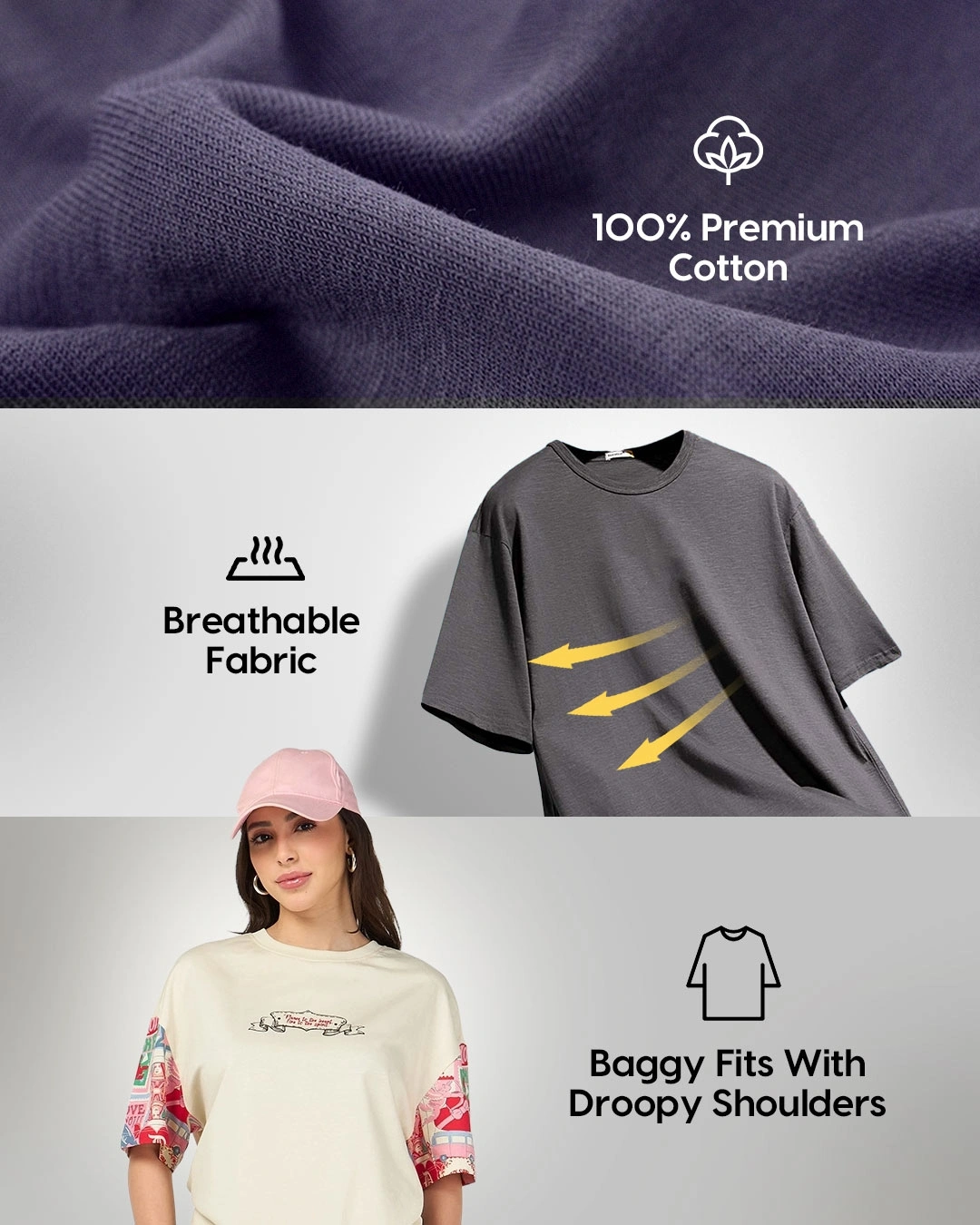 Women's White Minion Striped Oversized T-shirt thumbnail 3